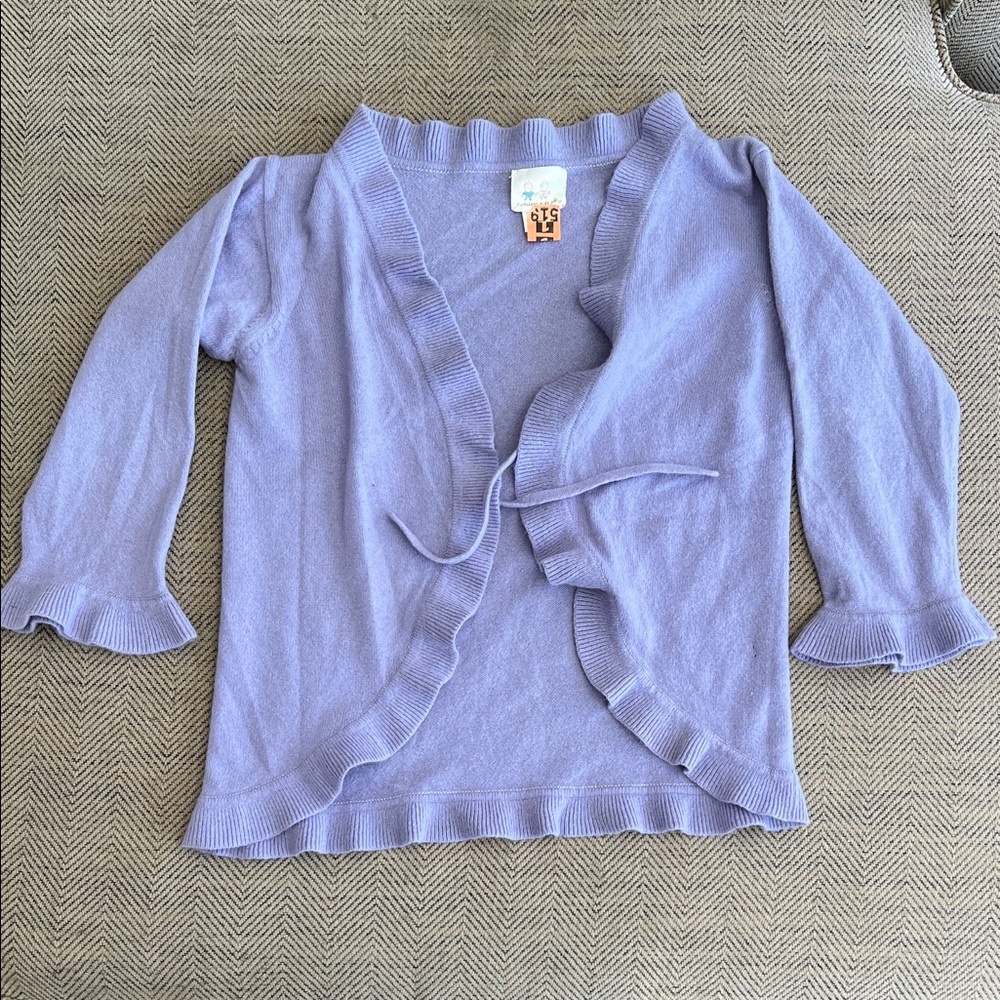 Portolano Kids size 8 Lavender Knit 100% cashmere Sweater *flawed*